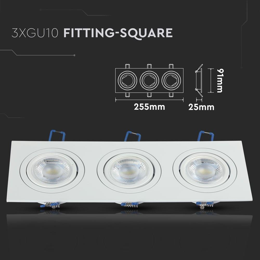 VT-784 3xGU10 FITTING SQUARE WHITE