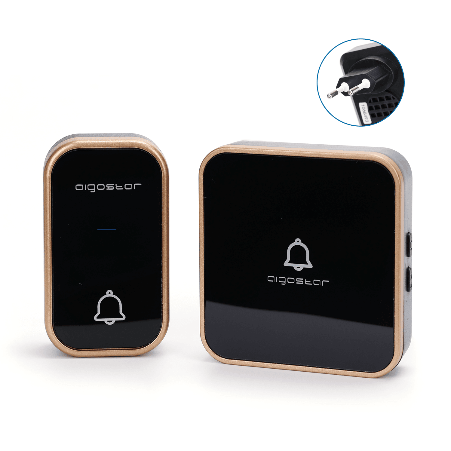 Self-power AC Wireless Doorbell Black & Golden