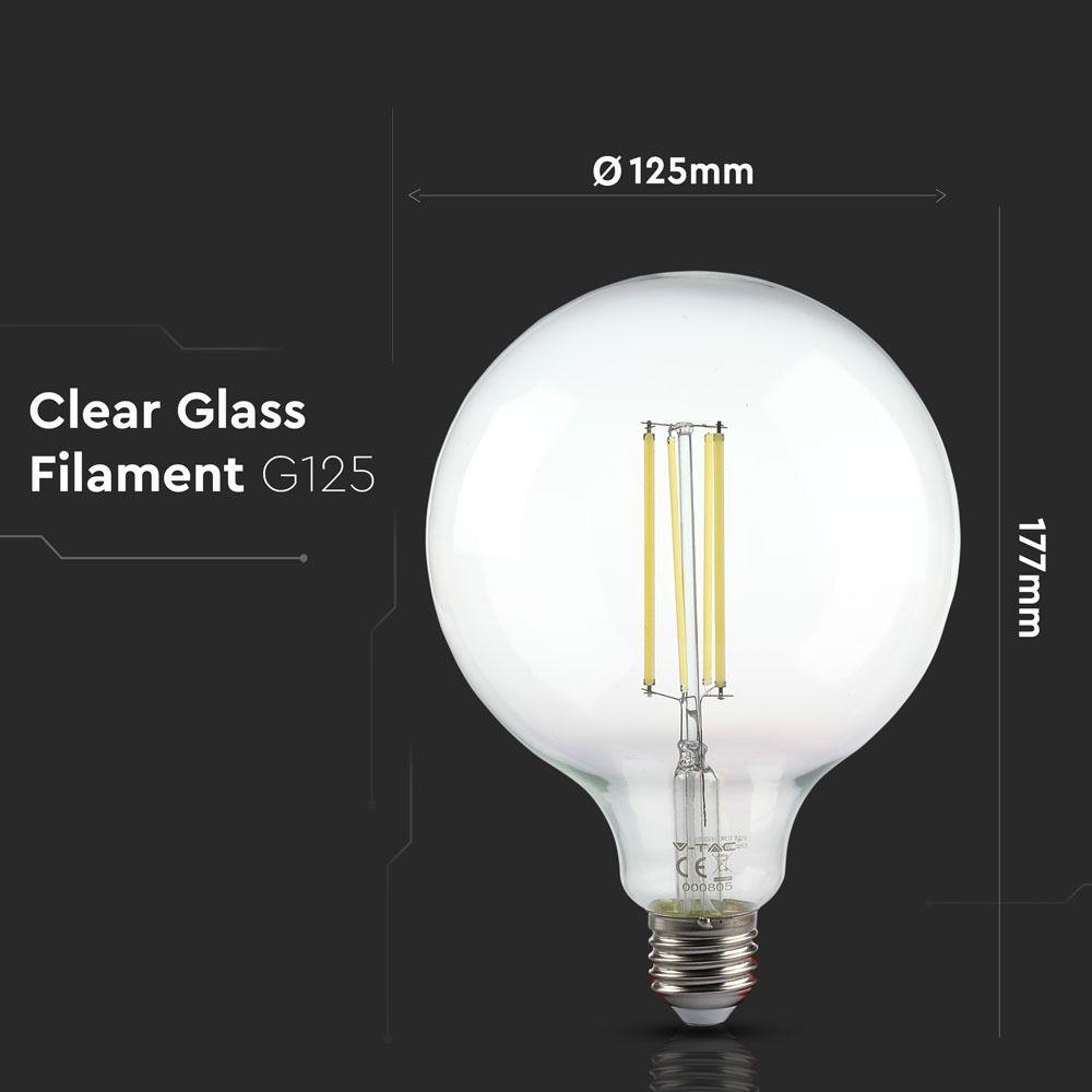 VT-2143 12.5W G125 LED FILAMENT BULB-CLEAR GLASS 3000K E27