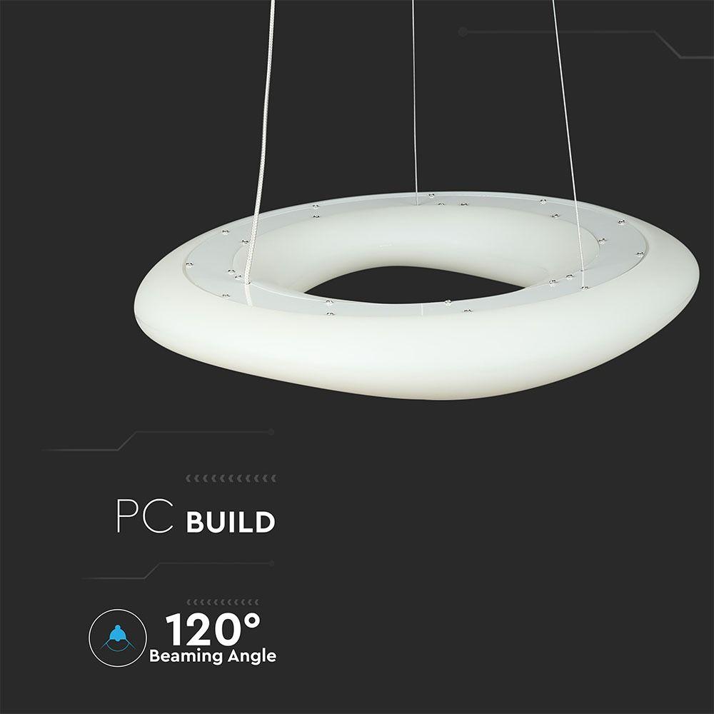 82W Lampa Wisząca, Okrągła, Ściemniana, Biały, VTAC, SKU 3960