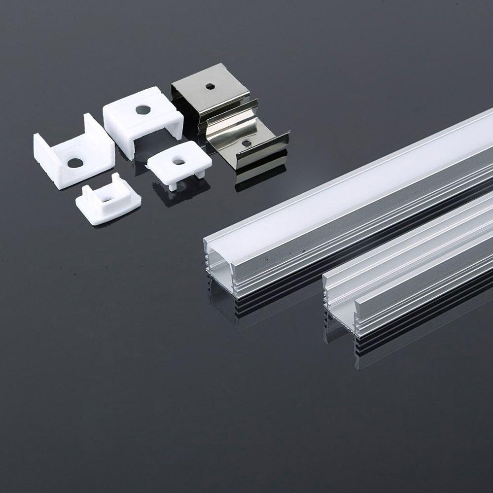 VT-8116 MOUNTING KIT WITH DIFFUSER FOR LED STRIP SURFACE 2000X17.4X12.1MM SILVER