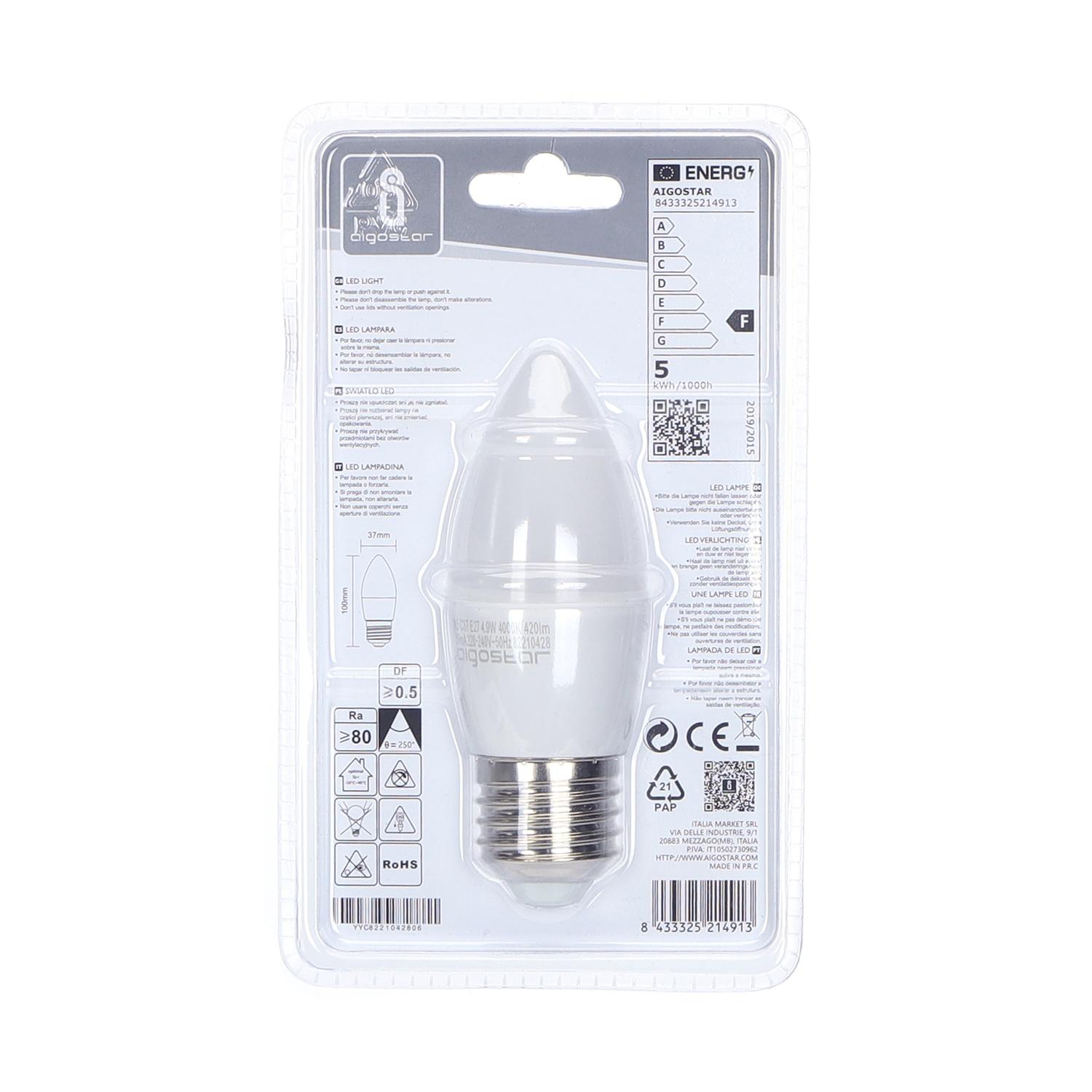 LED C37 E27 4.9W