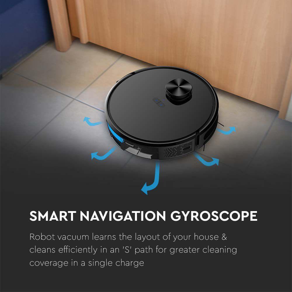 Automatyczny odkurzacz GYRO ROBOTIC LASER VACUUM, Wtyczka EU, Kompatybilna z Amazon Alexa i Google Home, Czarny, VTAC, SKU 7749