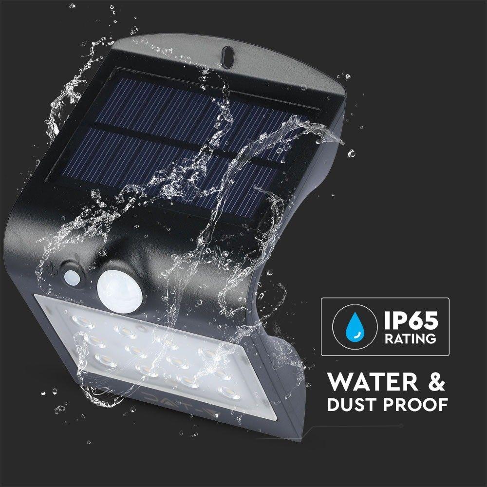 VT-767-2 1.5W LED SOLAR WALL LIGHT 4000K - BLACK BODY