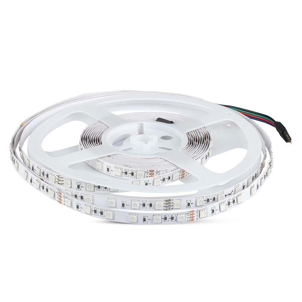 10W Taśma LED, Barwa: RGB, IP20, Zasilanie:24V, Rolka:5m, VTAC, SKU 212591