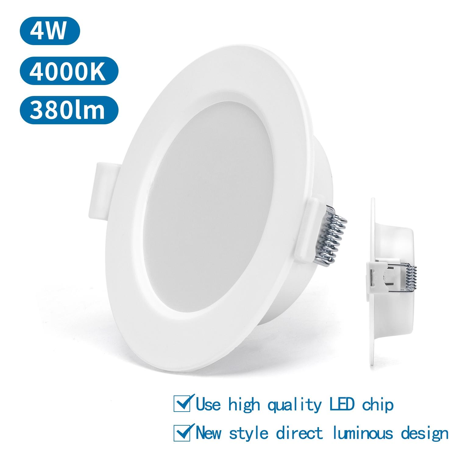 E6 LED  Flush-mounted Round Downlight 4W Natural Light