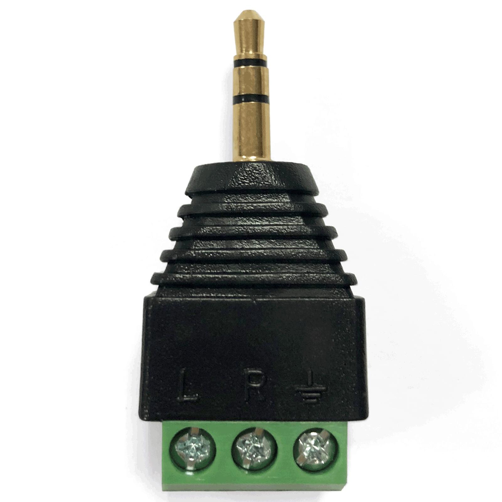 Screw Terminal 3.5MM Audio Male to AV Black & green