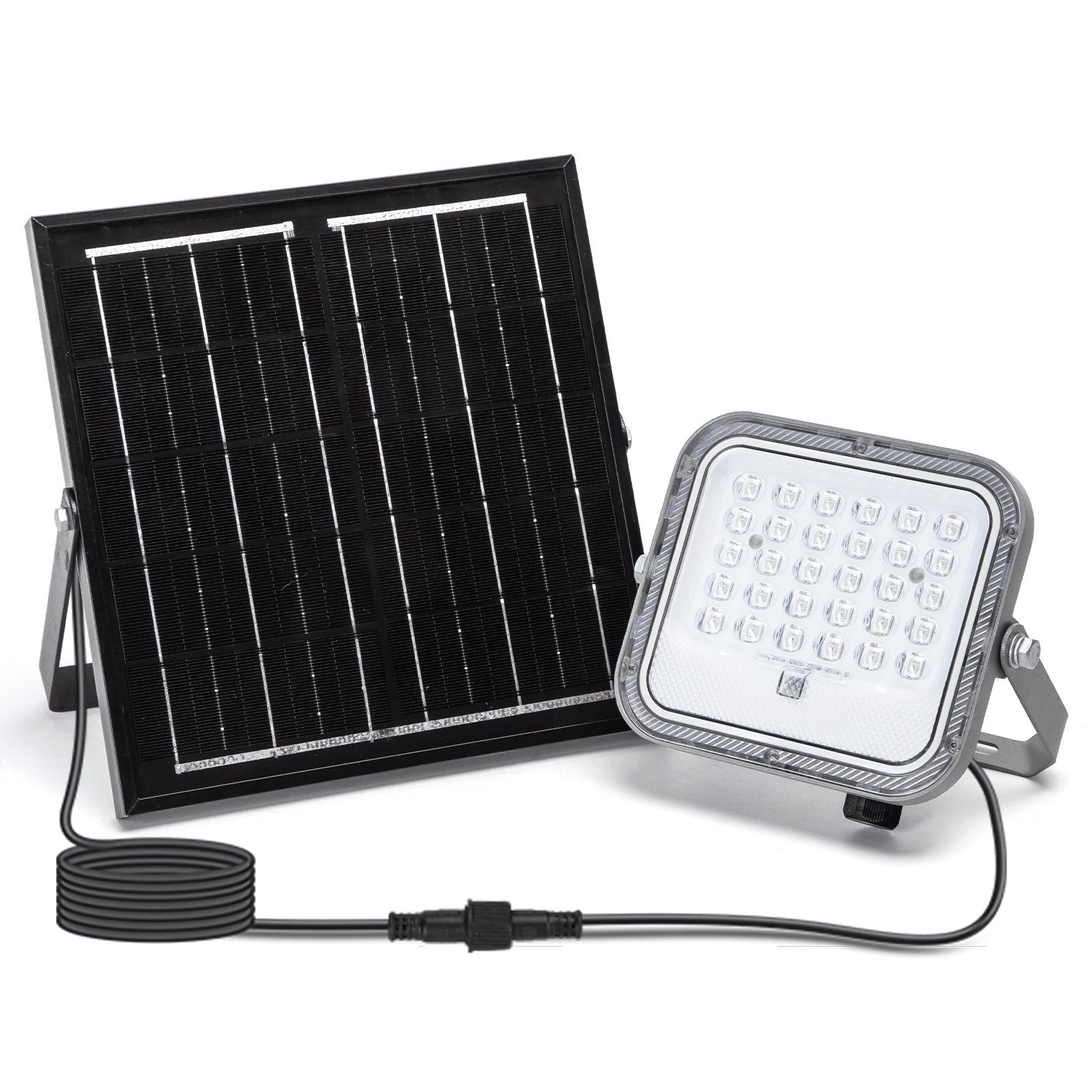 LED FLOOD LIGHT WITH SOLAR PANEL /09 Series/ 2M LINE/50W /RGB+WHITE 6500K