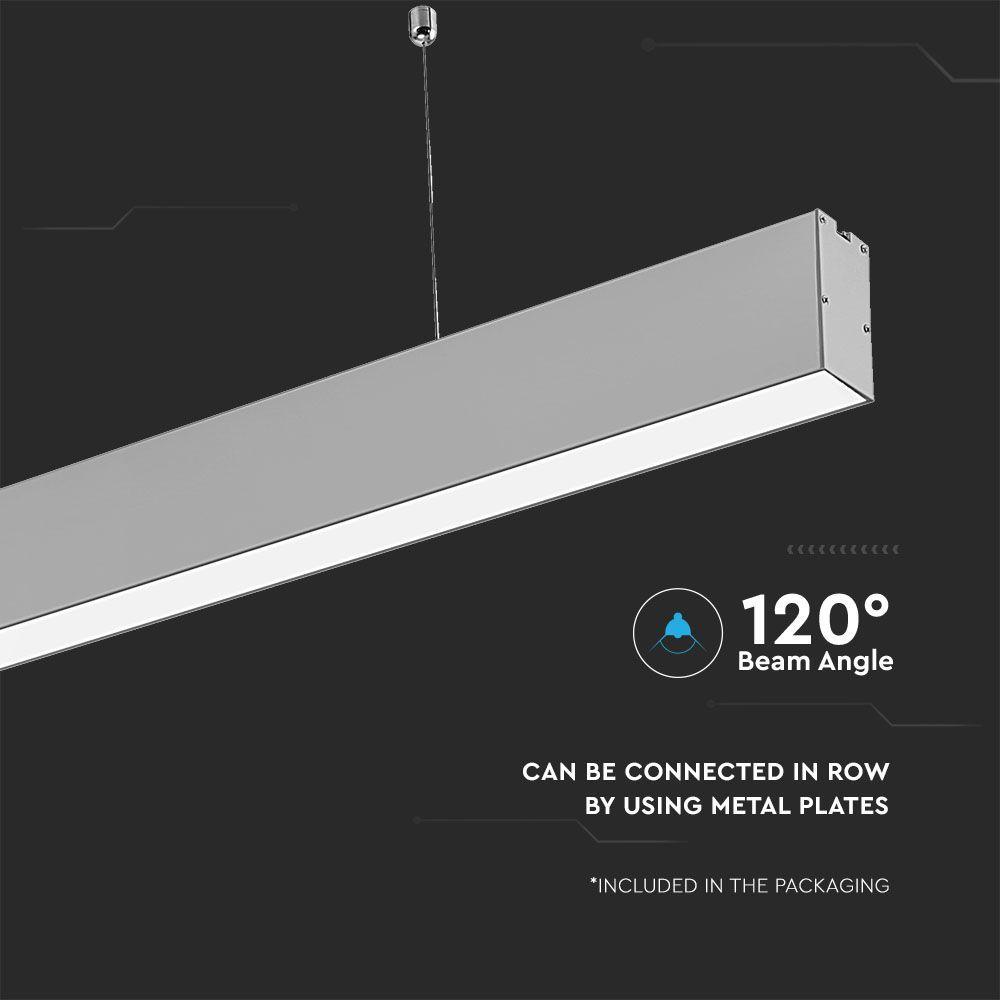 40W Lampa Liniowa LED, Chip SAMSUNG, Barwa:6400K, Obudowa: Srebrna, VTAC, SKU 21601