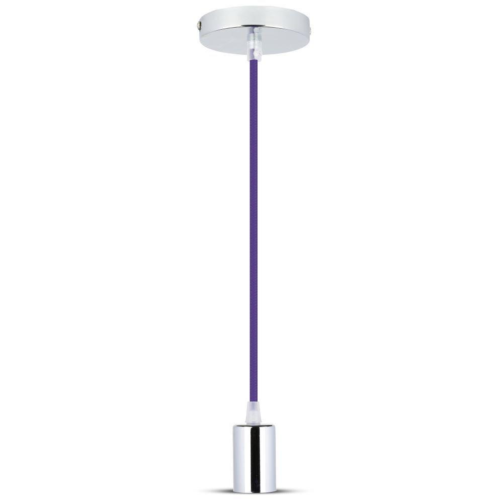 Lampa wisząca, oprawka chrom + przewód Fioletowa, VTAC, SKU 3790