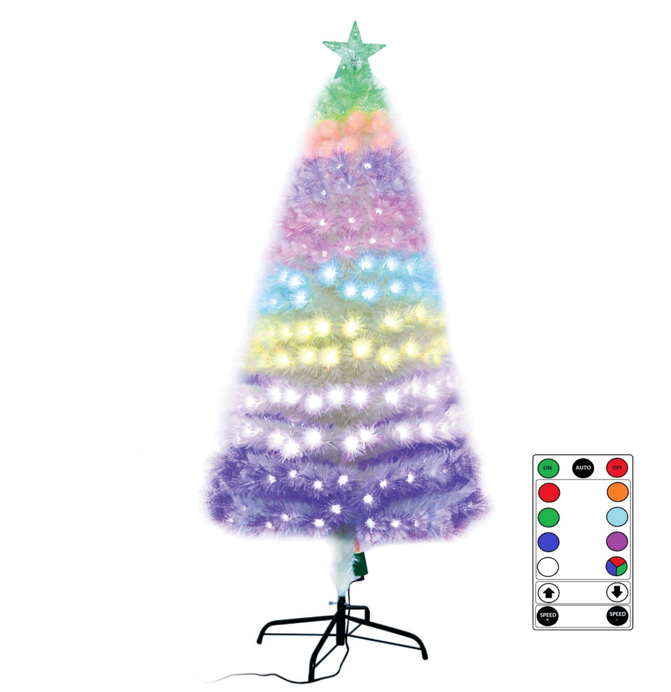 Low-voltage fiber optic tree, 90cm high, RGBIC