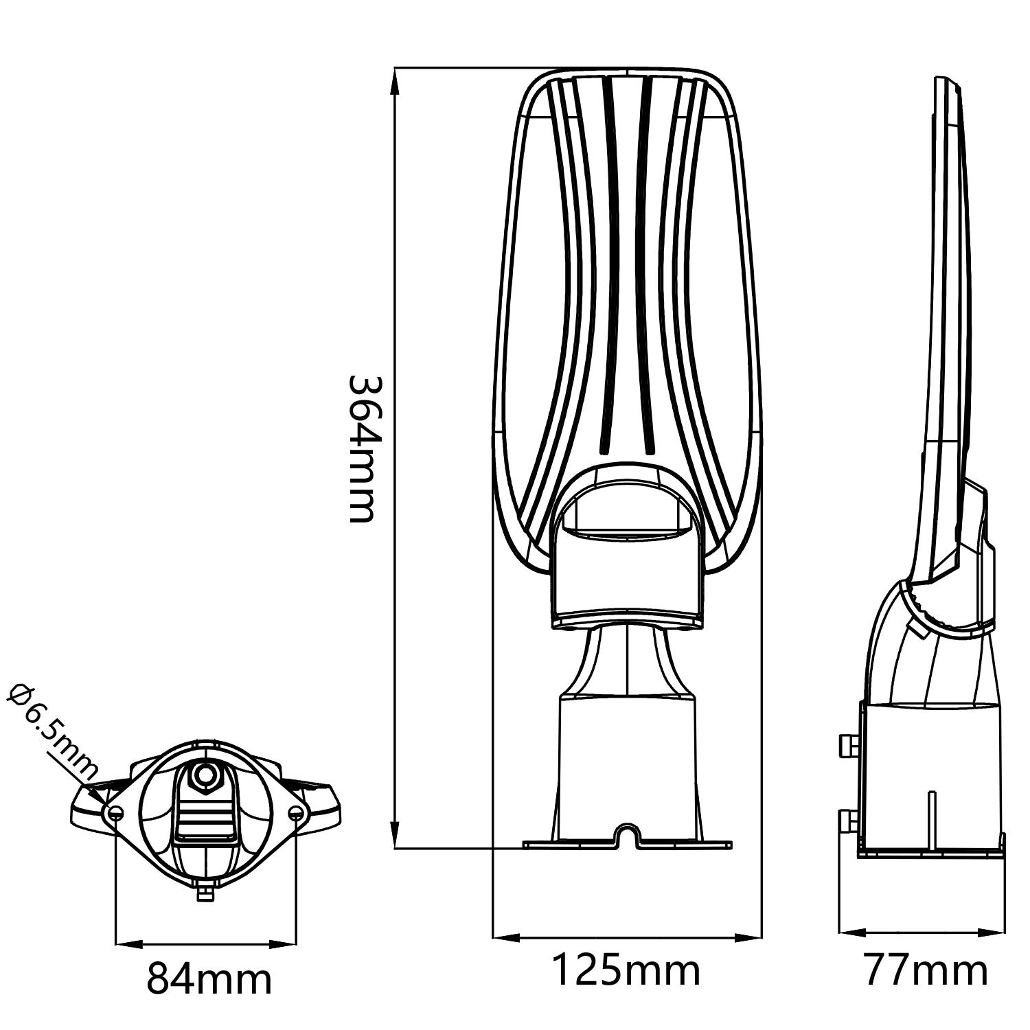 DOB LED slim street light 30W