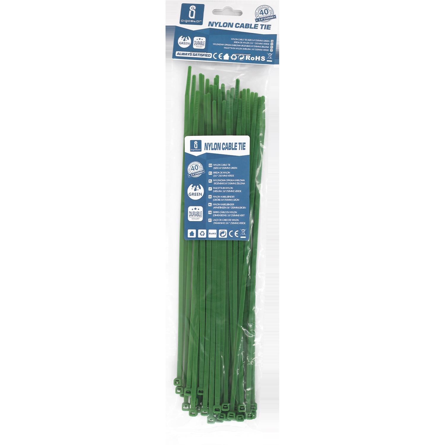 Nylon Cable Ties W3.6*L250mm Green