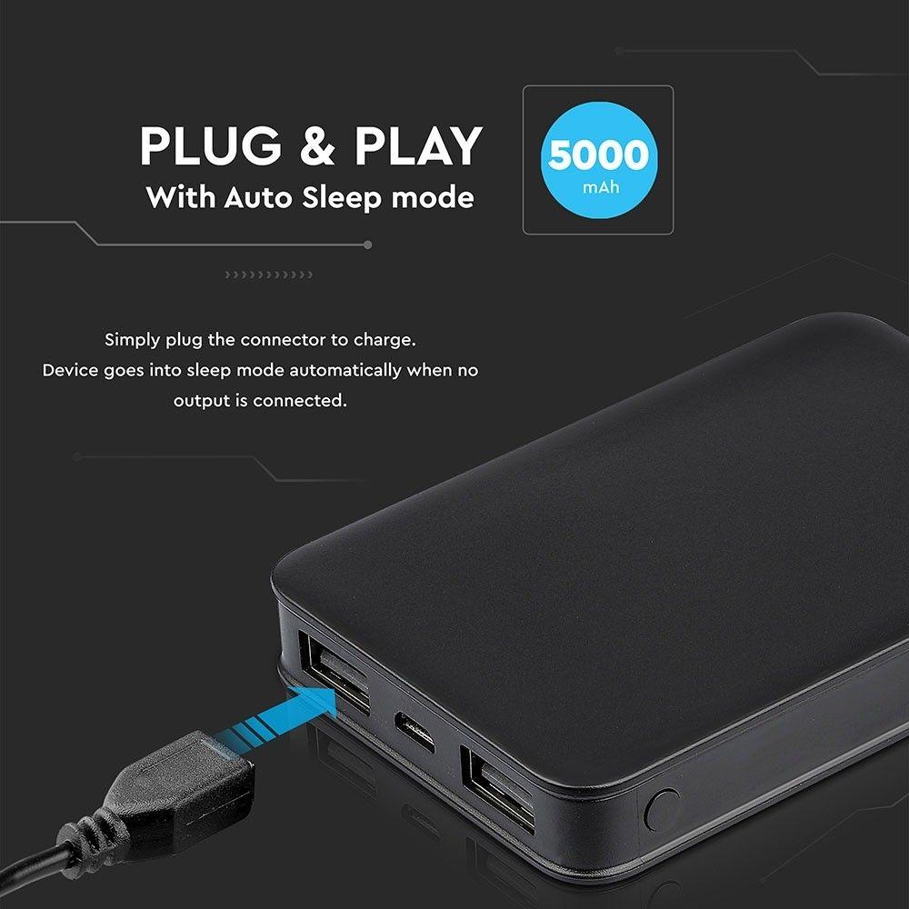 VT-3503 5000mah POWER BANK-BLACK