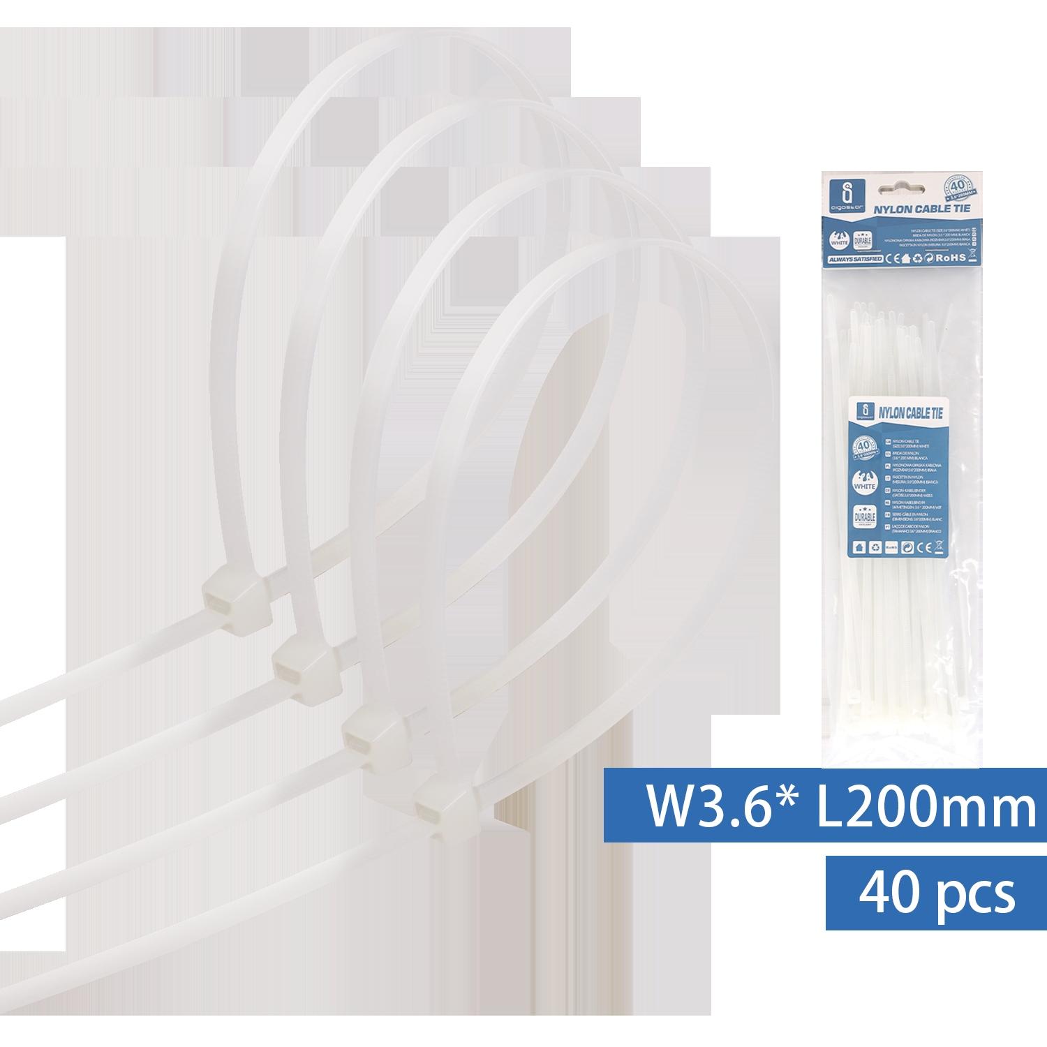 Nylon Cable Ties W3.6*L200mm White