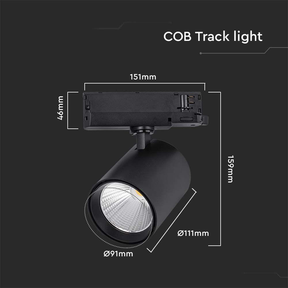 VT-4235 35W LED TRACK LIGHT ALUMINUM 4000K BLACK BODY