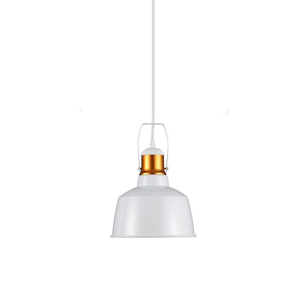 Lampa wisząca, Retro, Klosz: Aluminium, Biały + Złoto, VTAC, SKU 3729