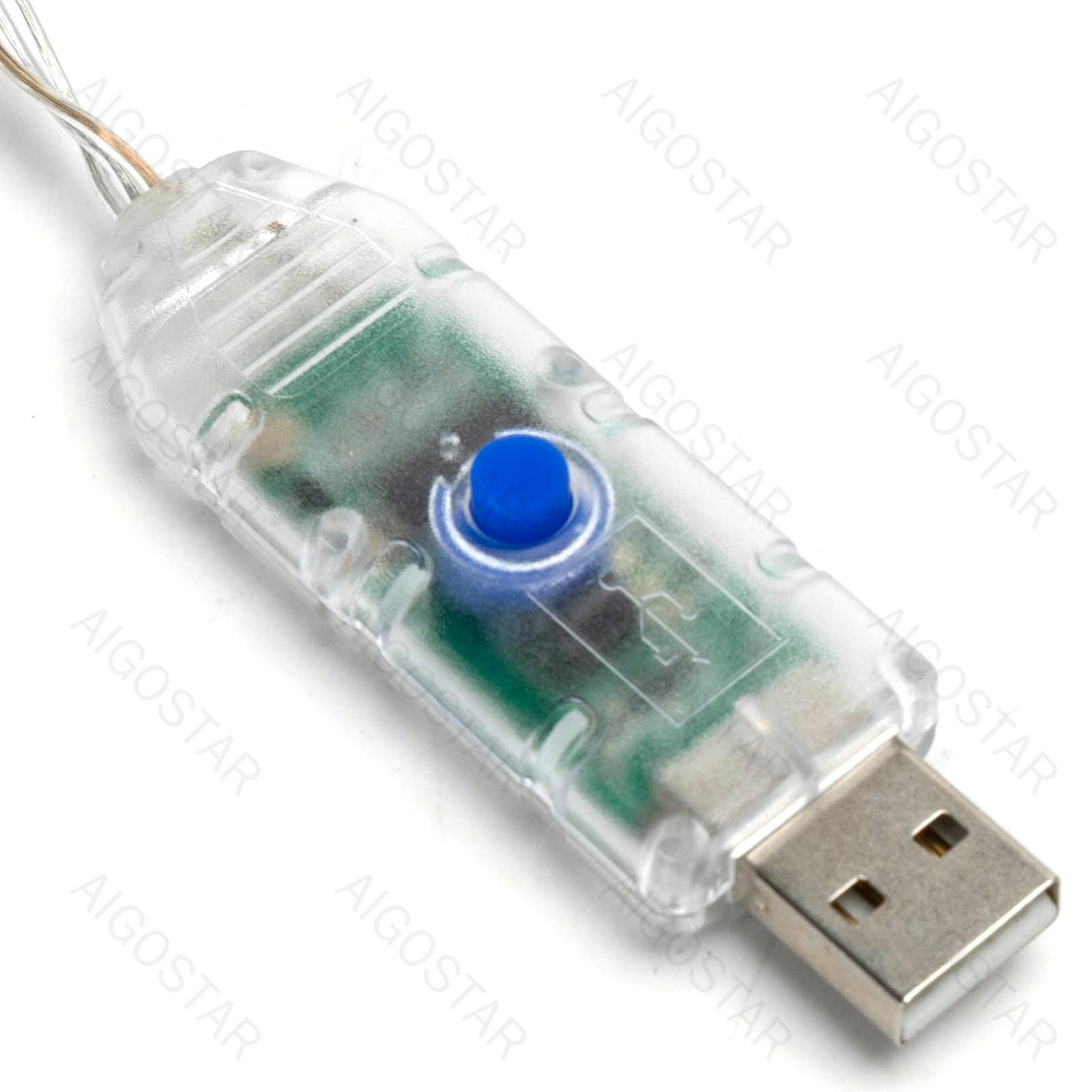 USB string lights (PVC & copper), RGBIC, 5m