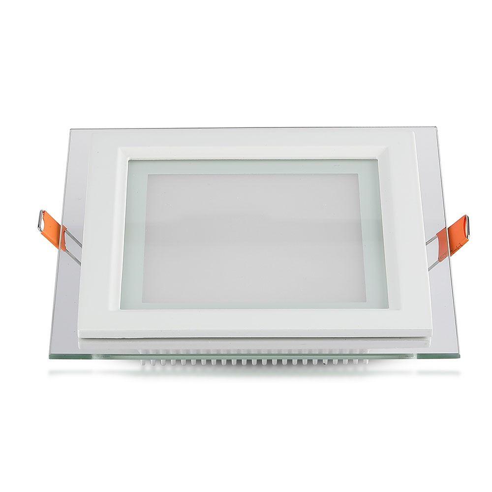 VT-1881G 18W GLASS LED PANELS 3000K SQUARE