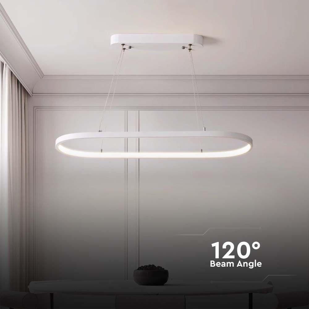 Lampa wisząca LED (80*20*100CM), Barwa: 3000K, Obudowa: Biała      , VTAC, SKU 10056