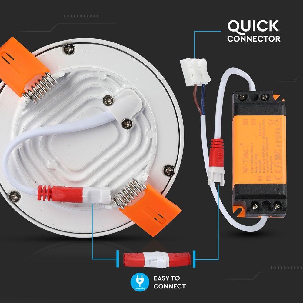 VT-888 8W LED SLIM PANEL 4000K ROUND