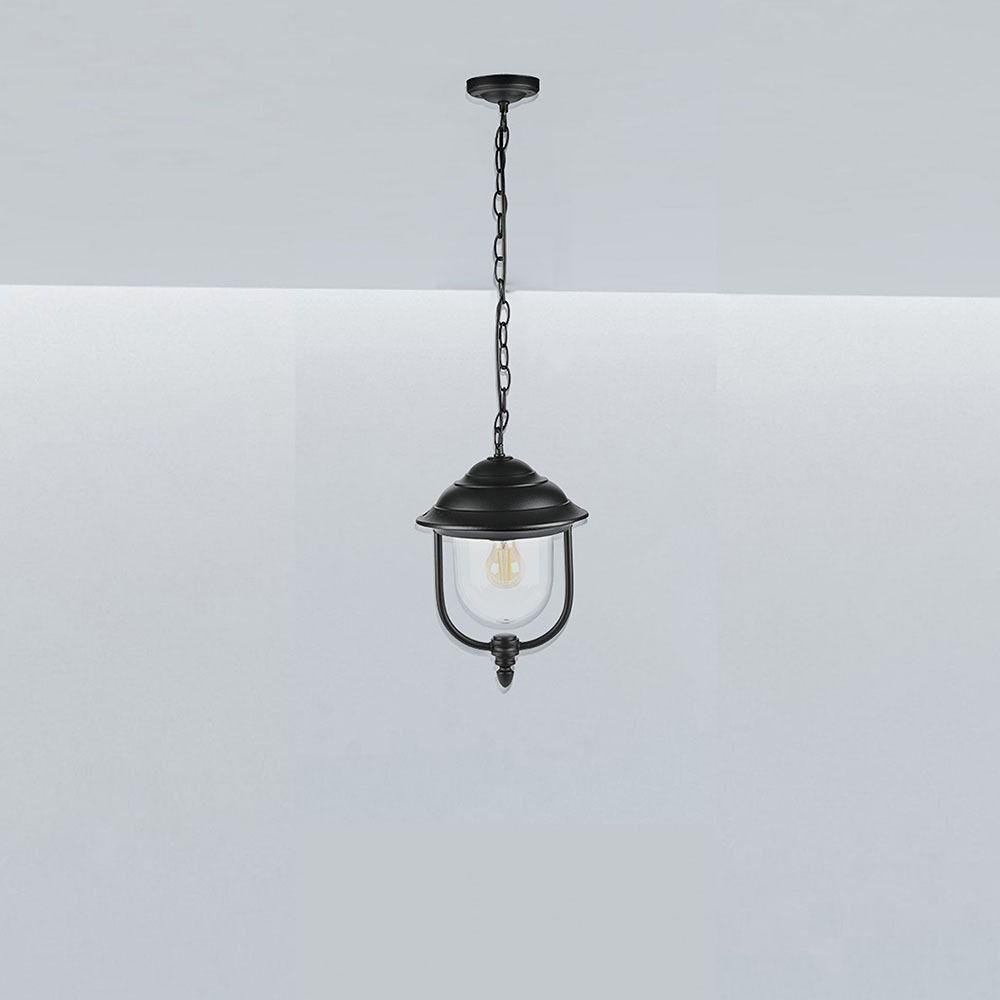 Lampa ogrodowa wisząca 1xE27, Retro, Czarny, IP44, VTAC, SKU 7529