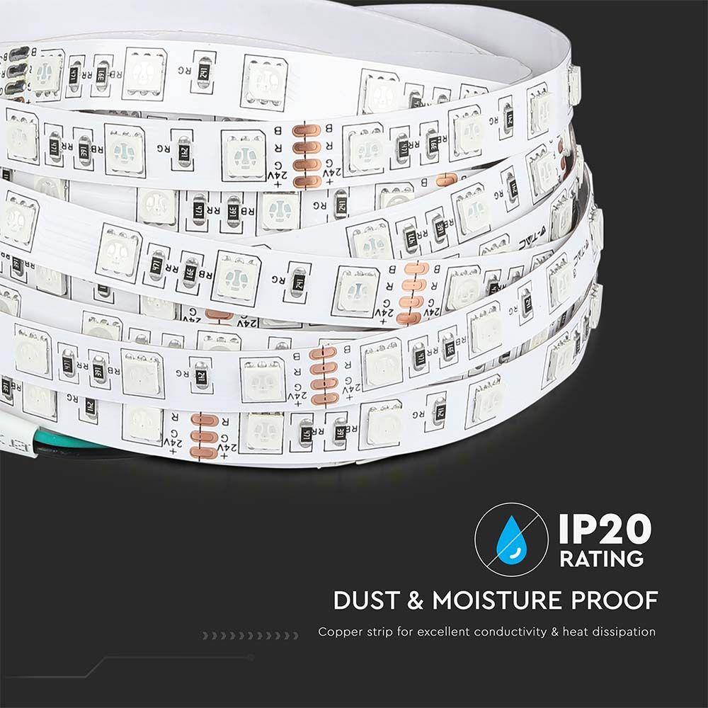 VT-5050 60 10W/M LED STRIP LIGHT 6400K 24V IP20 (5M/ROLL)(PRICE PER M)