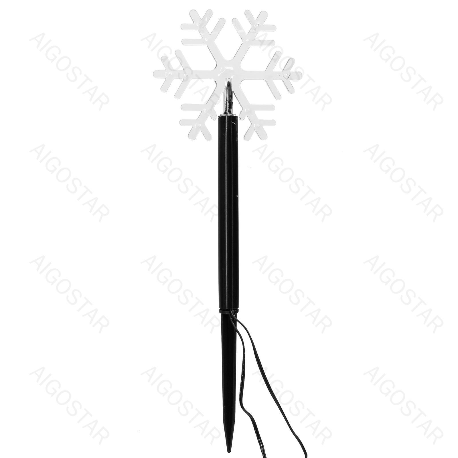 Solar snowflake ground-inserted light, cold white, 1m