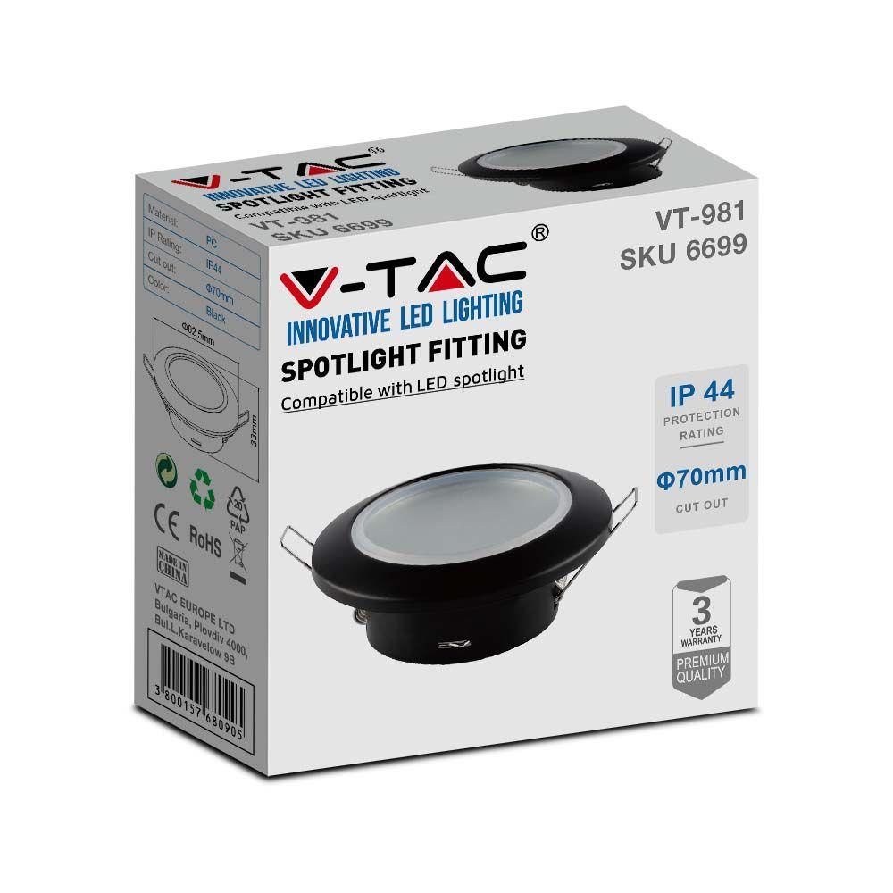 VT-981 GU10 FITTING ROUND BLACK