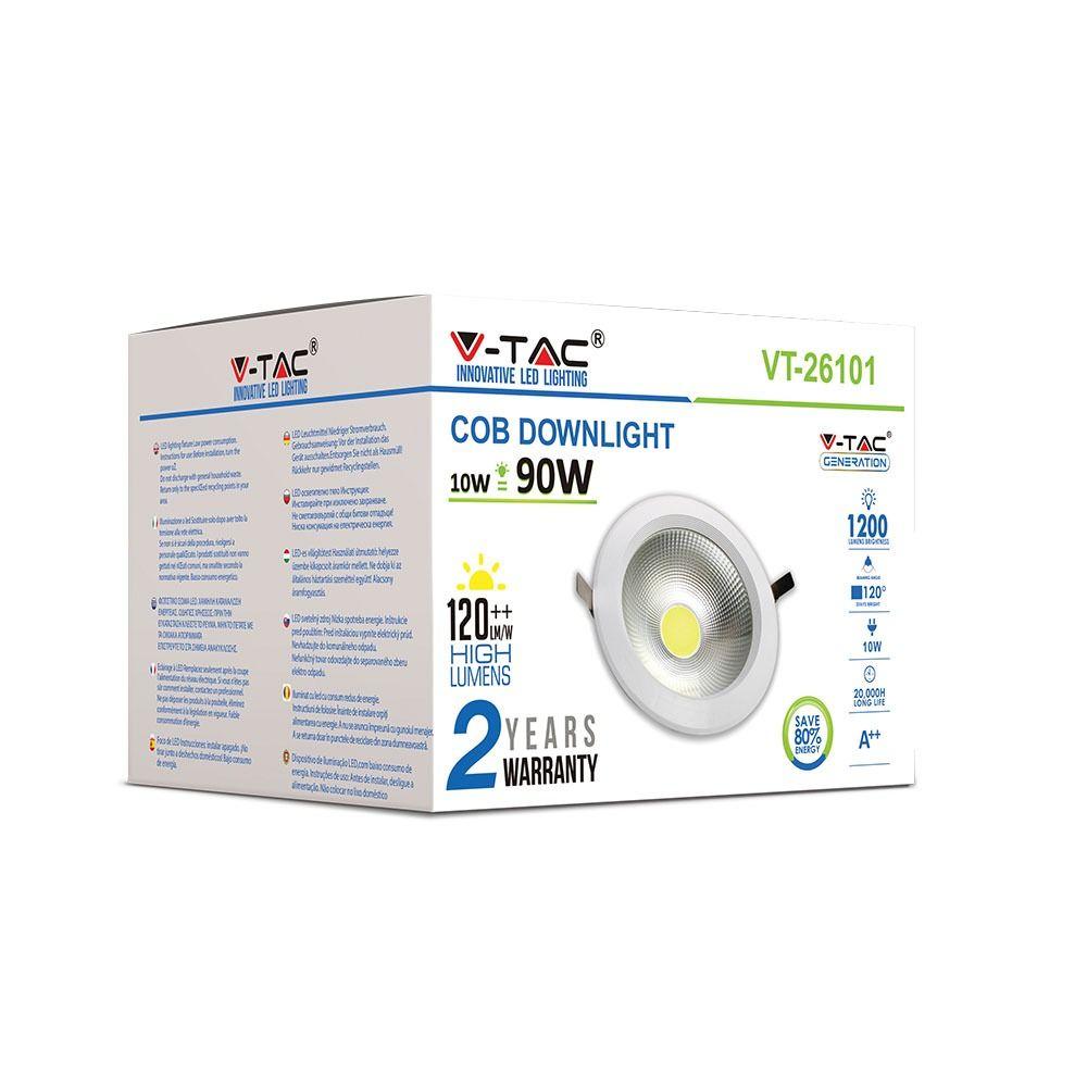 10W Oprawa wpuszczana reflektor LED, Barwa:6400K, HIGH LUMEN, VTAC, SKU 1272