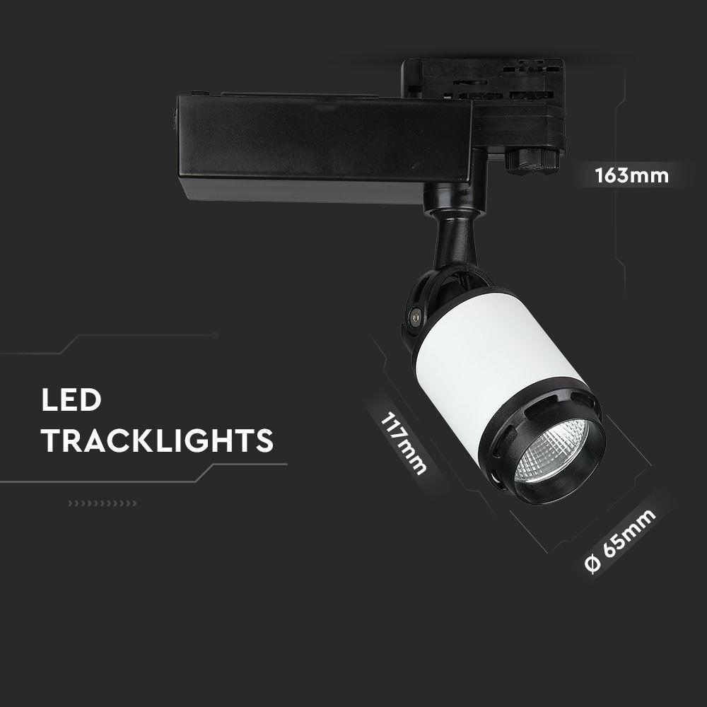 VT-4512 10W LED TRACKLIGHT 6000K- BLACK&WHITE BODY