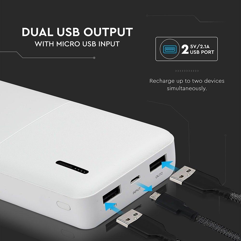 VT-3520 20000mah POWER BANK-WHITE