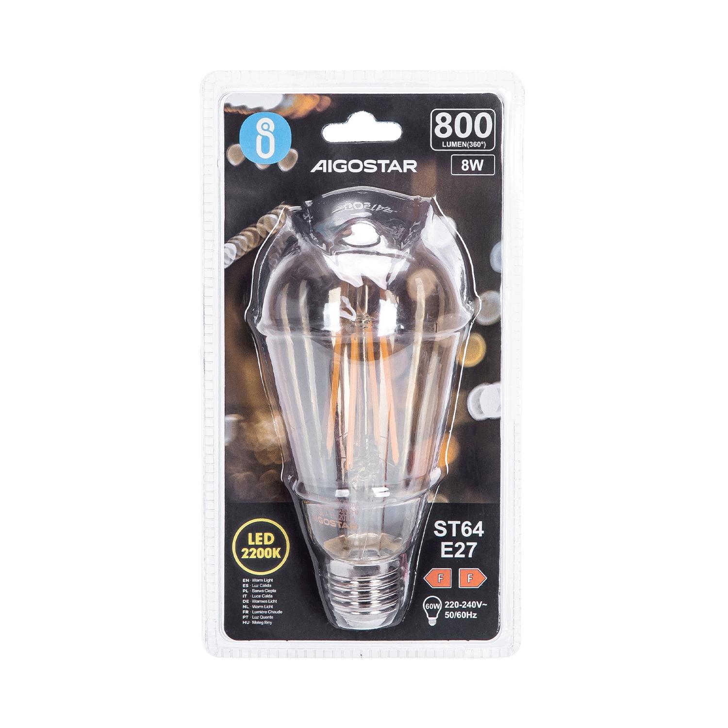 LED Filament Bulb (Amber) ST64 E27 8W