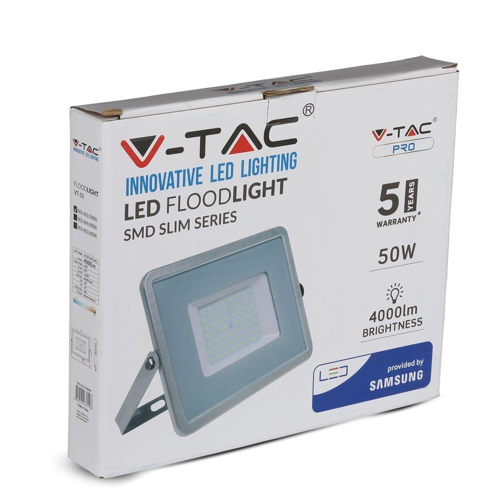 VT-50 50W SMD FLOODLIGHT SAMSUNG CHIP 4000K GREY BODY