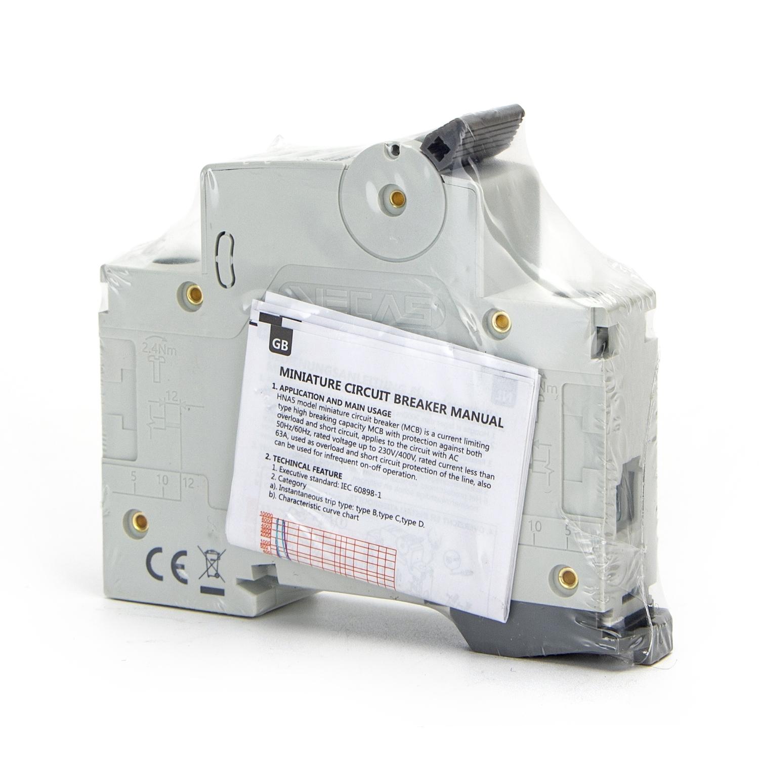 Miniature Circuit Breaker 1P 10A C CURVE Gray