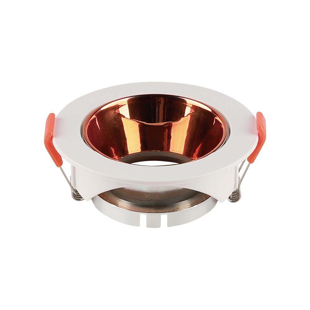 VT-931 GU10 FITTING ROUND WHITE FRAME+ROSE GOLD REFLECTOR