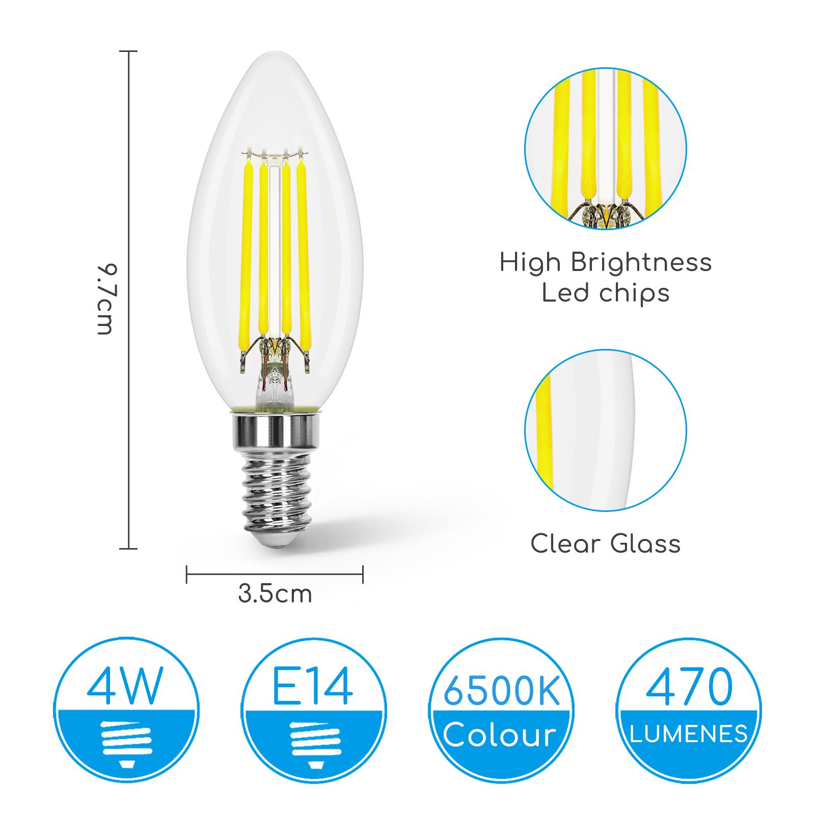 LED Filament Bulb (Clear) C35 E14 4W