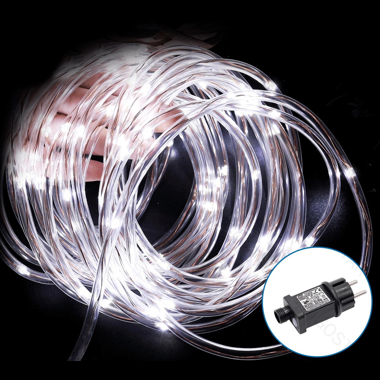 Low-voltage light string, Φ9mm tube lights, cool white, 3m+15m