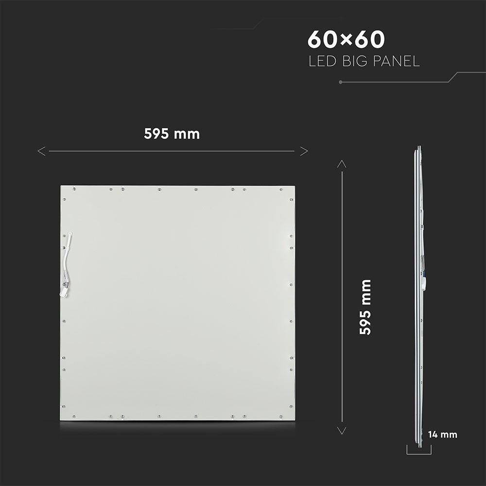 45W Panel LED 600x600mm, Barwa:6000K, Kwadratowa, UGR19, VTAC, SKU 6219