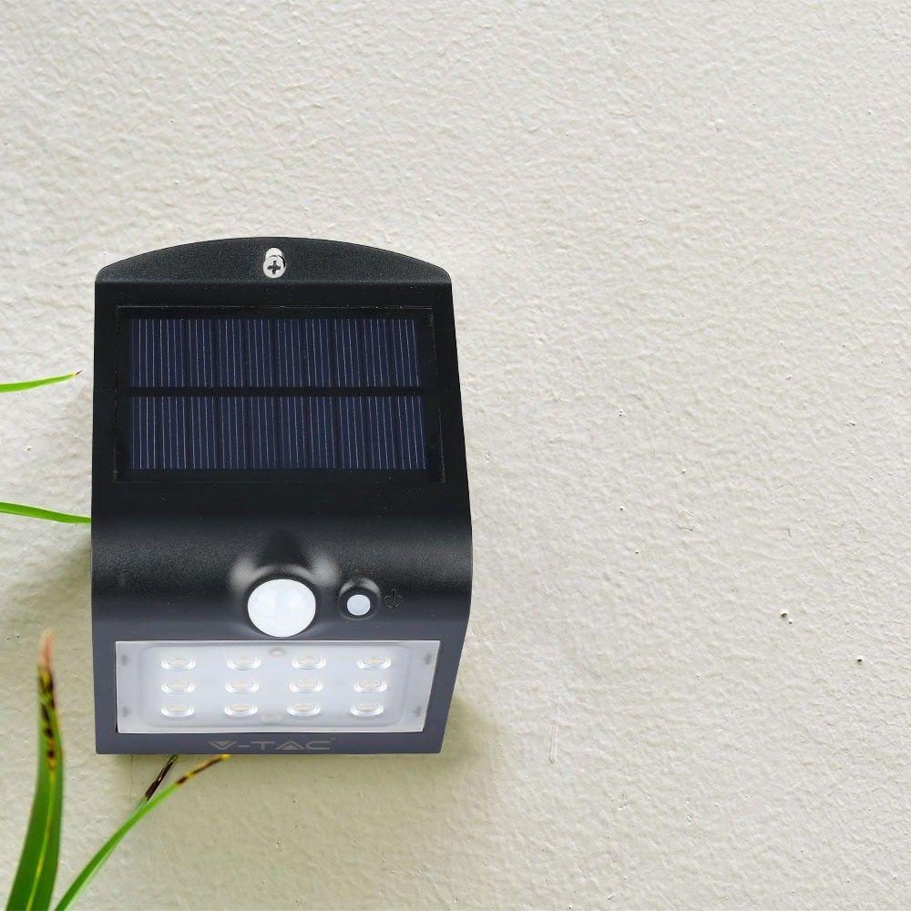 VT-767-2 1.5W LED SOLAR WALL LIGHT 4000K - BLACK BODY