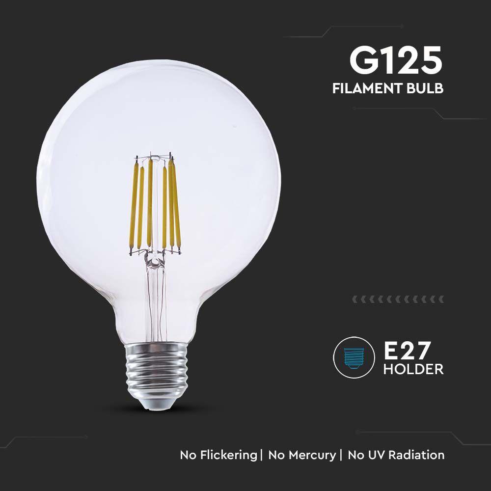 VT-2344 4W G125 FILAMENT BULB CLEAR COVER 4000K E27 210LM/W