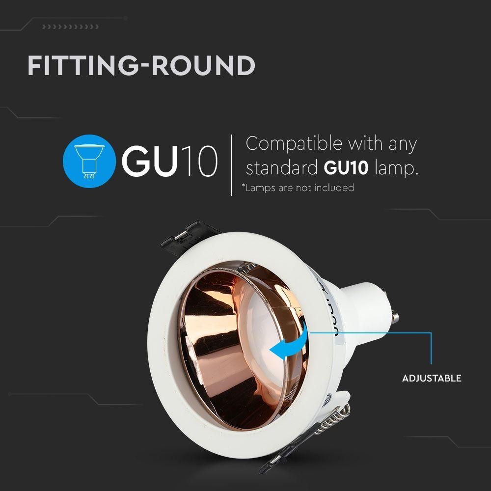 VT-872 GU10 FITTING ROUND-WHITE+ROSE GOLD