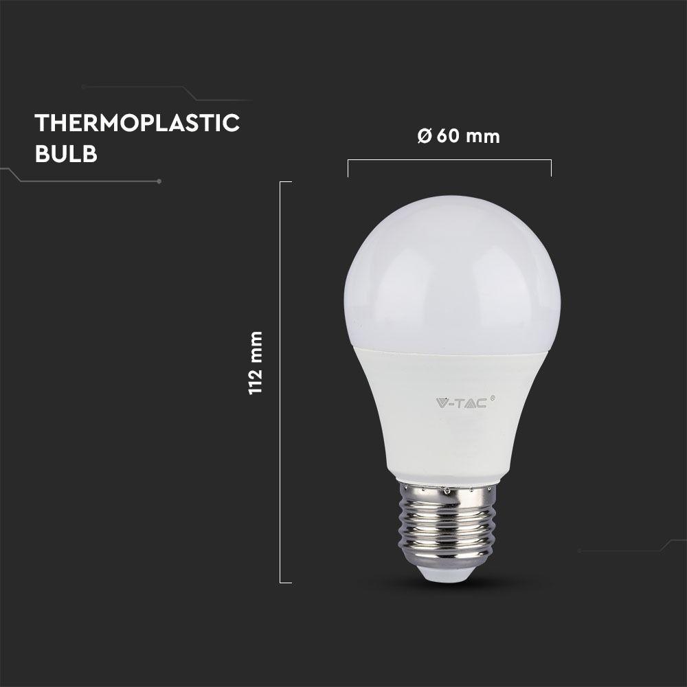 VT-285 8.5W A60 PLASTIC BULB SAMSUNG CHIP 3000K E27 A++