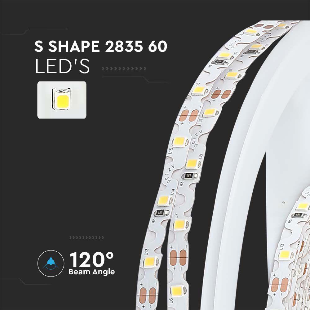 VT-2835 60 4W/M LED STRIP LIGHT S SHAPE 4000K 12V IP20