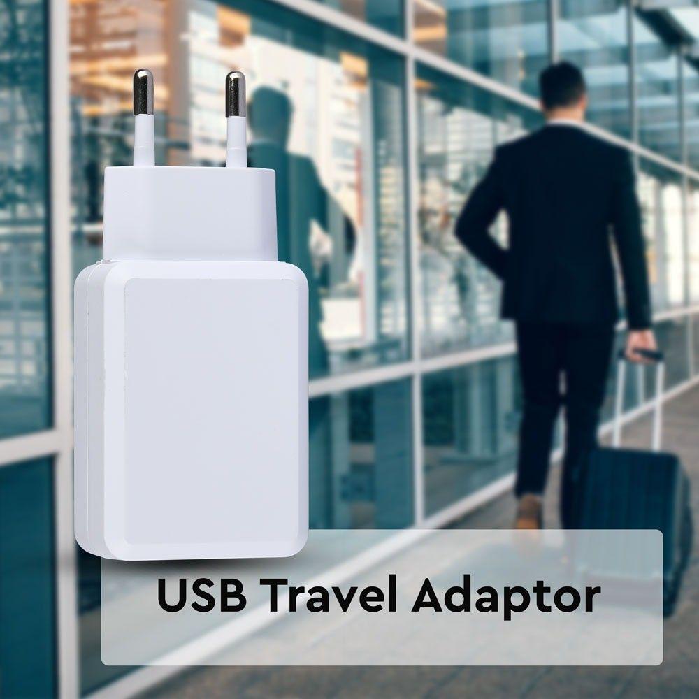 VT-1026 USB TRAVEL ADAPTOR WITH DOUBLE BLISTER PACKAGE-WHITE