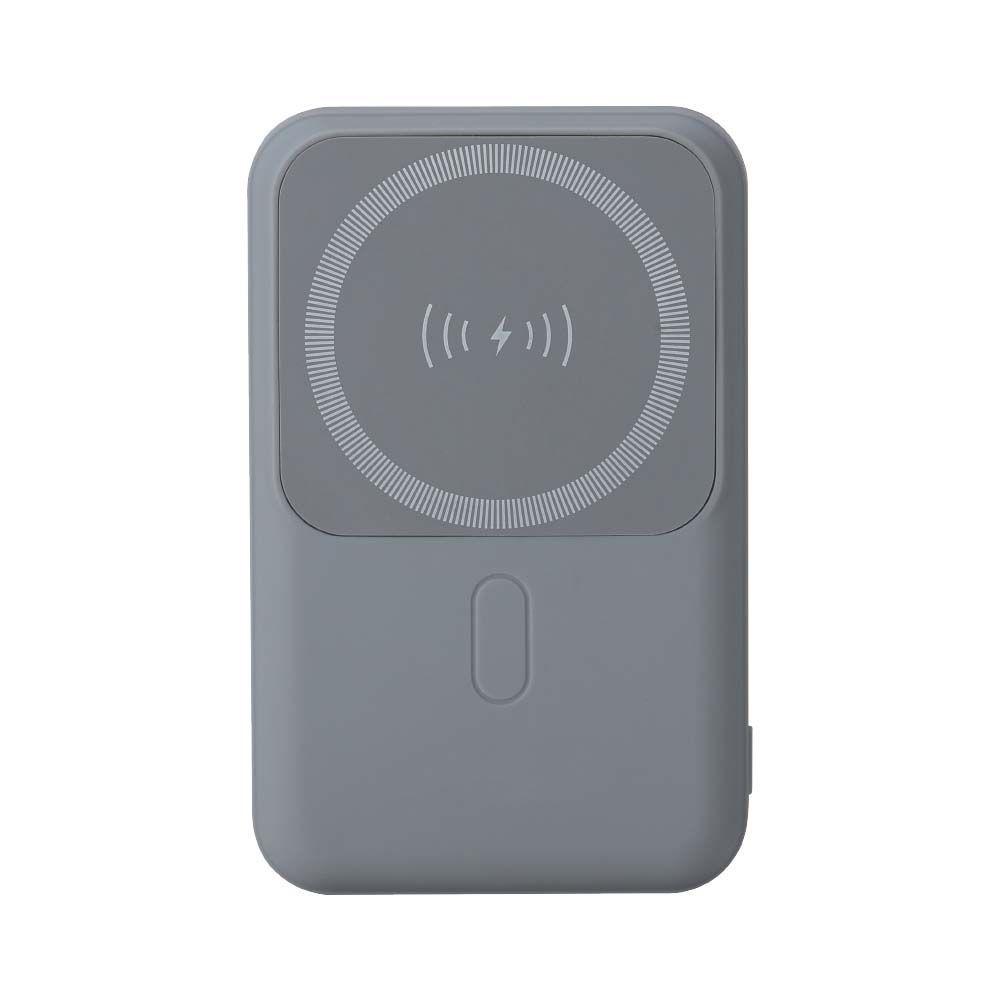 VT-3529 10000mah MAGNETIC WIRELESS POWER BANK WITH METAL RING-GREY