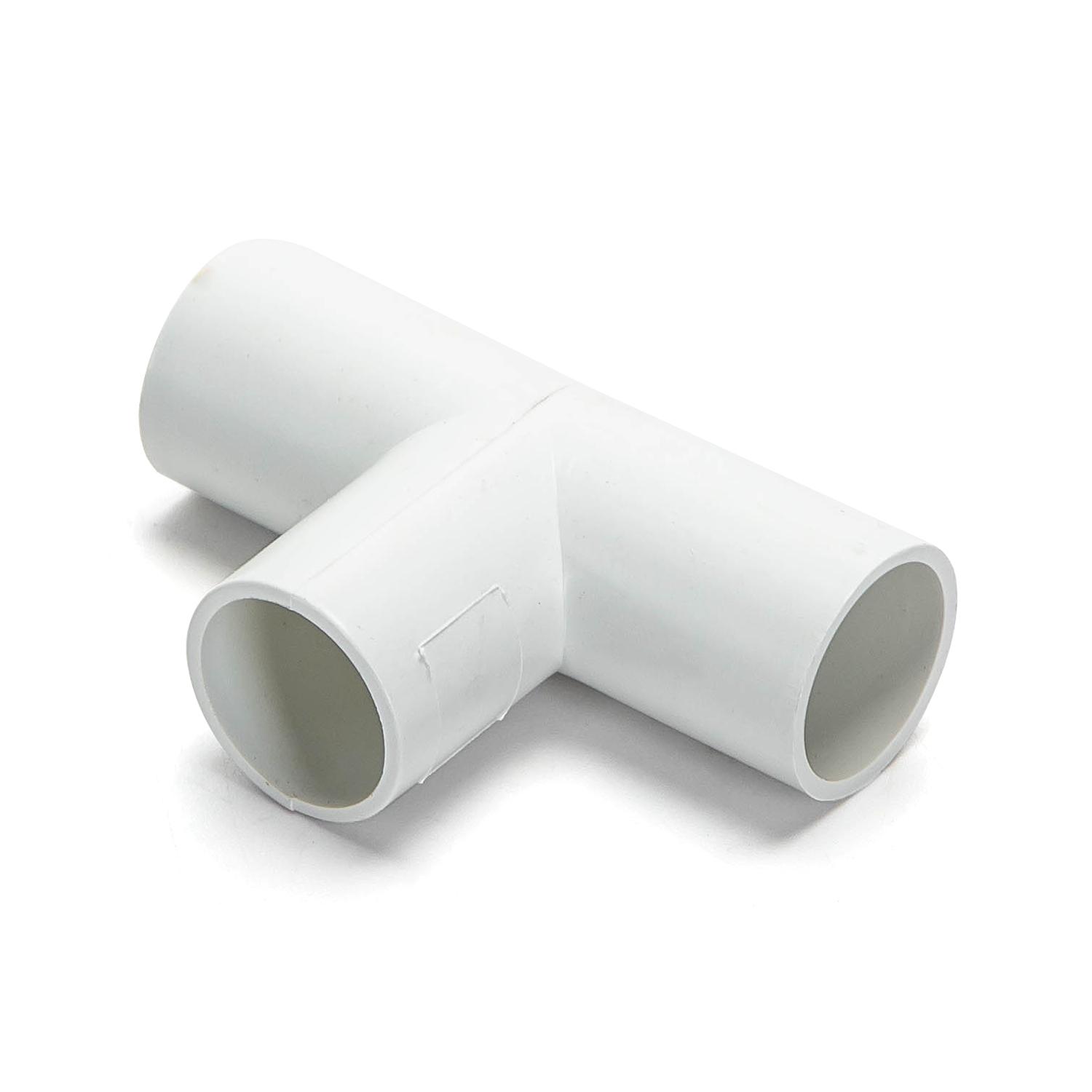 PVC Round Wire Duct Tee Bend White 16mm 4PCS