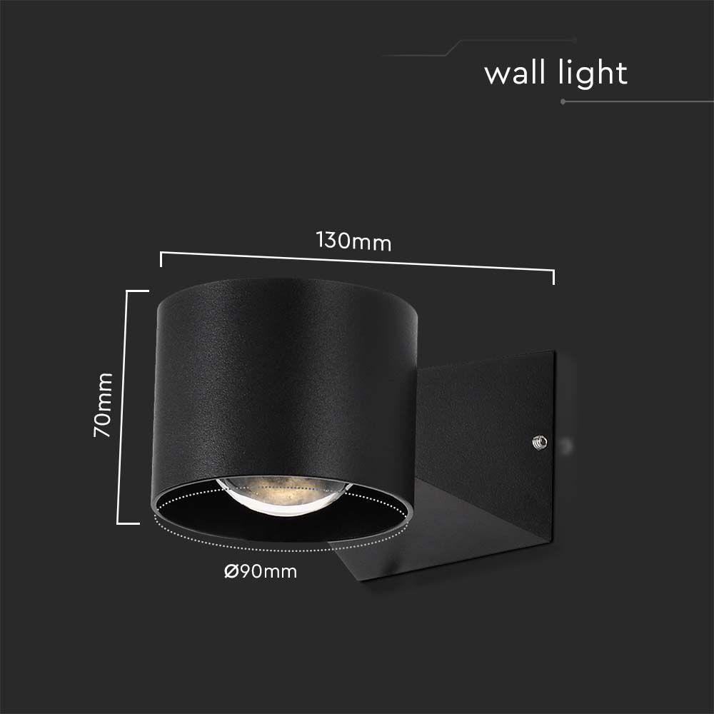 VT-1179 5W LED WALL LIGHT 3000K BLACK BODY IP65