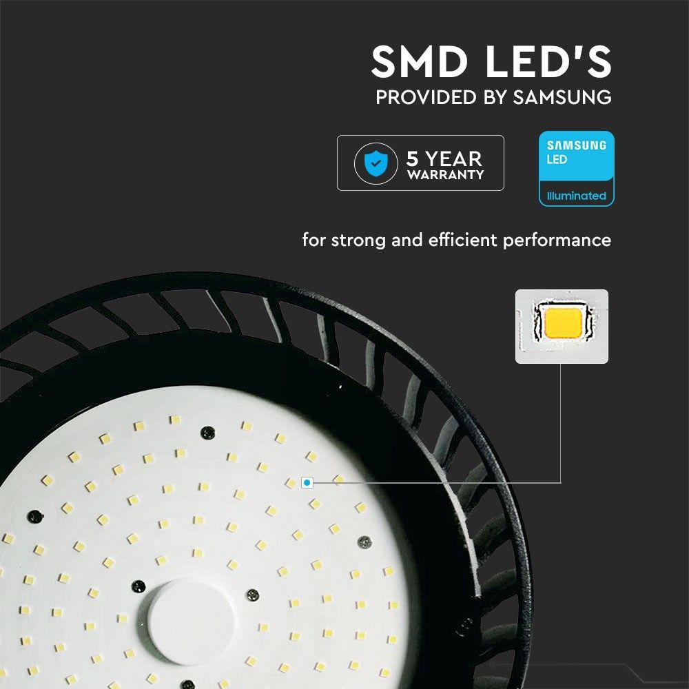 100W HIGHBAY LED, Zasilacz Samsung, Chip SAMSUNG, Barwa:5000K, Skuteczność: 120lm/W, Sterowanie 1-10, VTAC, SKU 20064