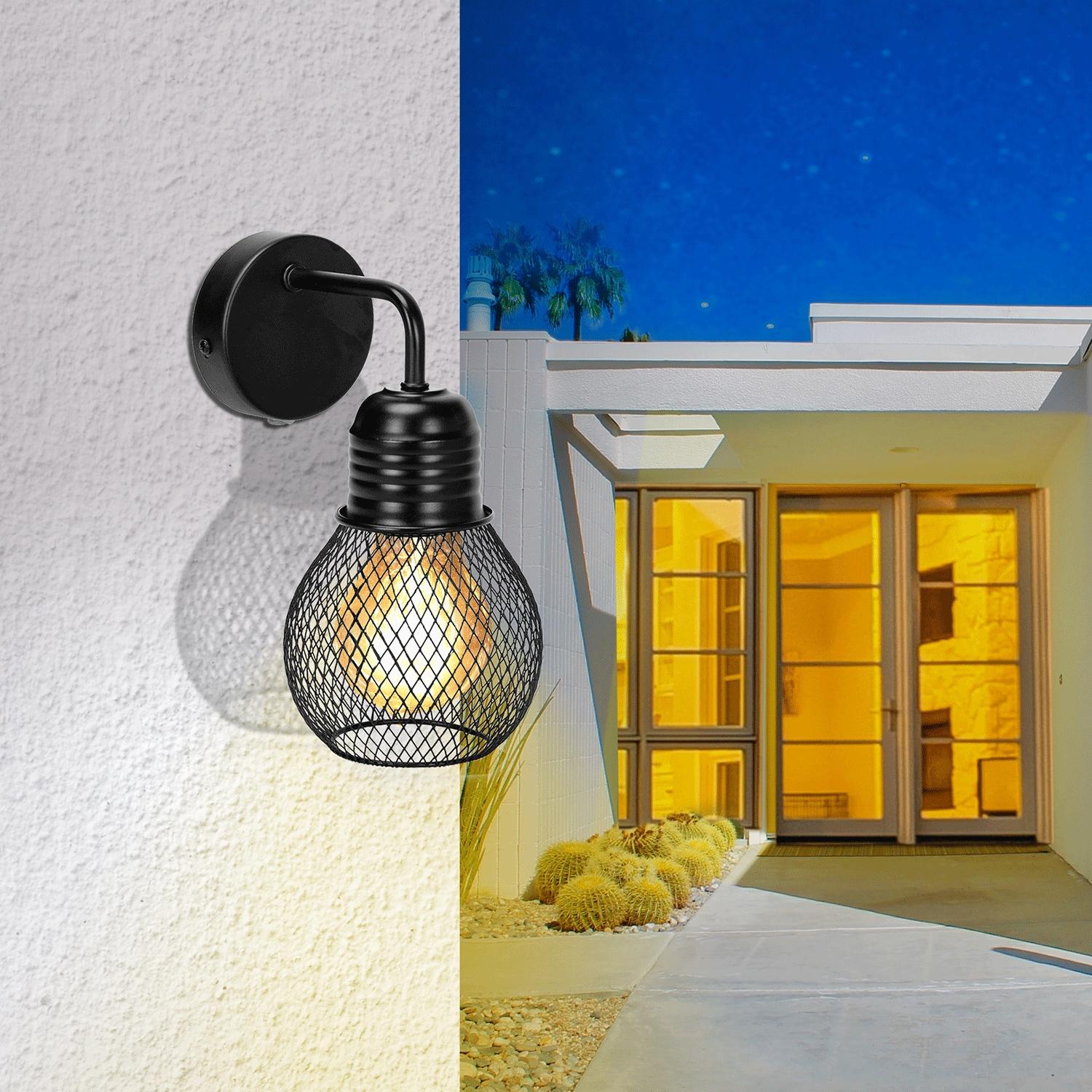 Metal wall light black (without light source) E27